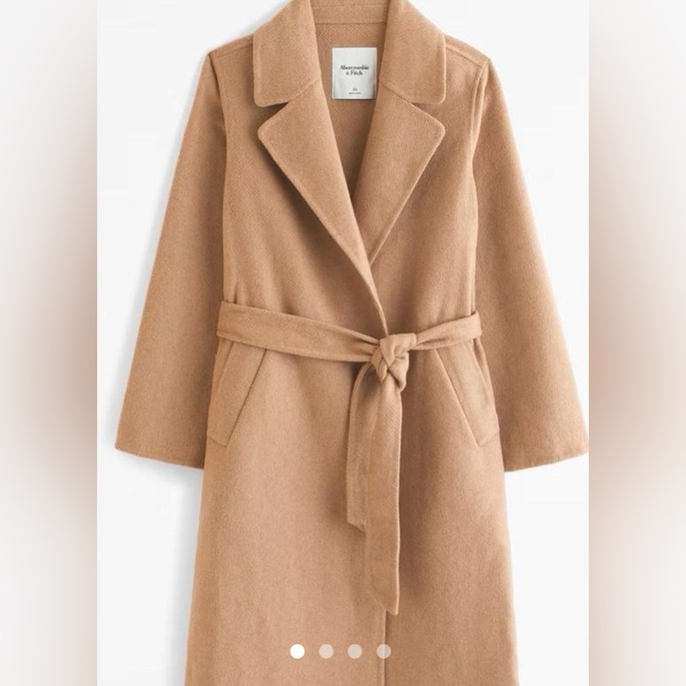 Abercrombie Women's Slouchy Belted Wool-Blend Dad Coat
